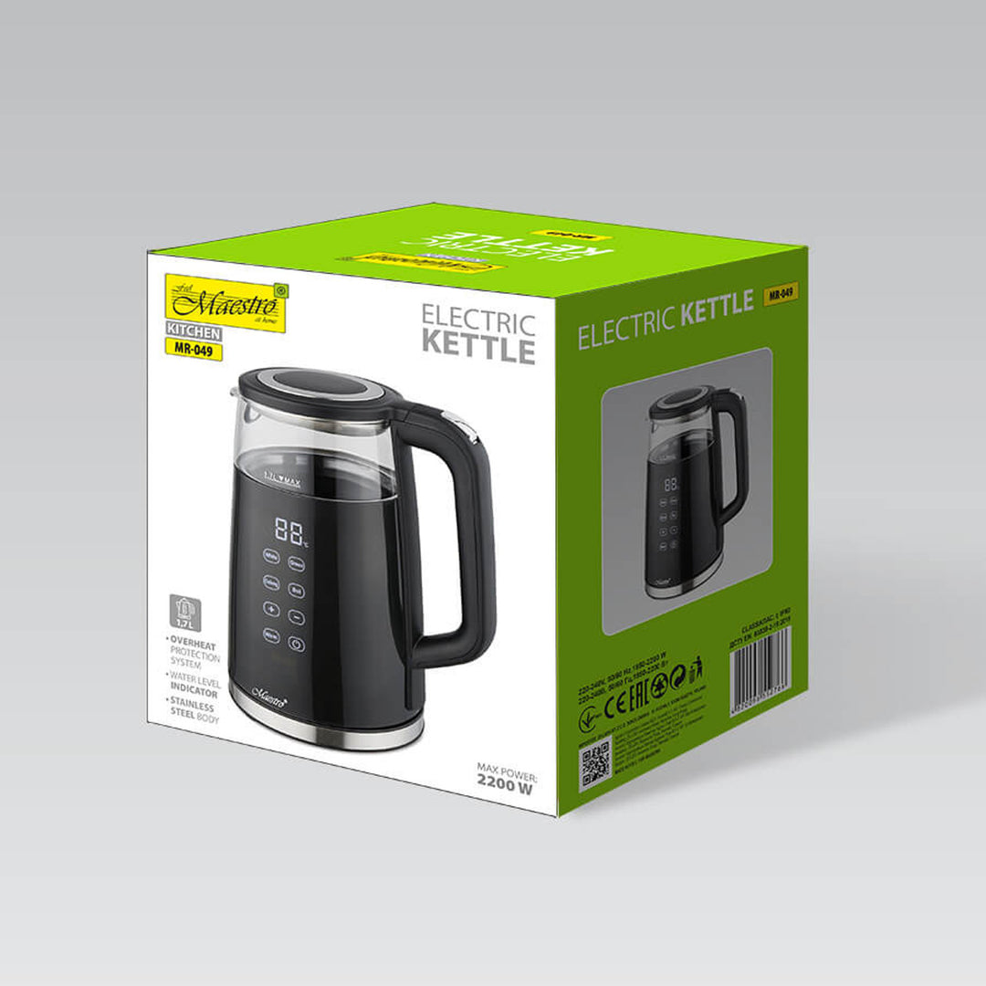 Maestro electric kettle, cordless, touch panel, 1.7L, 2200W, MR-049