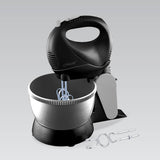 Maestro MR-550 Stand Kitchen Mixer Rotating Bowl 5 Speeds Turbo Mode 600W Black 2 Whisks Kneading Hooks