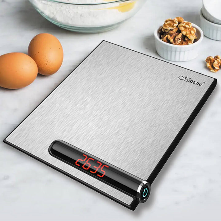 Maestro MR-1804 Kitchen Scale, LCD Display with Backlight, Maximum Weight: 5 kg, Silver