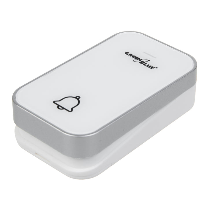 GreenBlue GB158 W Kinetic Wireless Bell Transmitter Battery-free White Range up to 200m IP44 Compatible with GB157