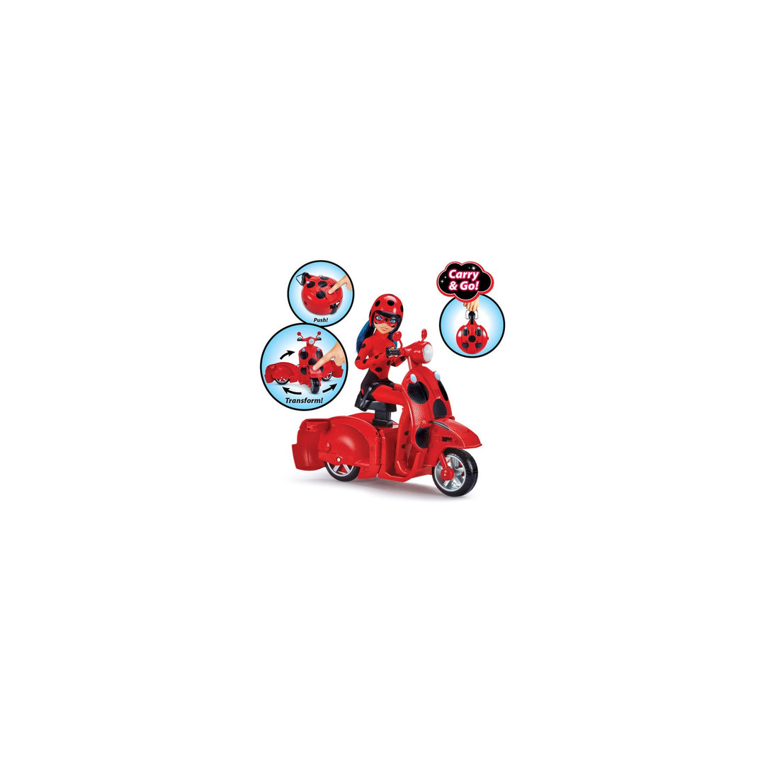 Miraculous 50668 Miraculous Switch N' Go Scooter Ladybug Lucky Charm Doll Helmet 1 Accessory