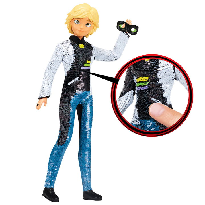 Miraculous Adrien to Cat Noir Fashion Flip Doll Flip Sequins 28cm Movable Action Figure Figurine