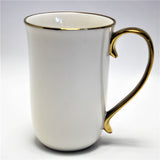 Queen Isabell W23GD59-06426 Large Porcelain Coffee Mug 400ml Coffee Cup White with Gold