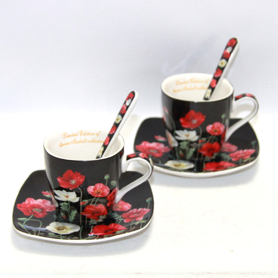 Espresso cups porcelain set with plates Queen Isabell W9PB06-09510