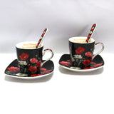 Espresso cups porcelain set with plates Queen Isabell W9PB06-09510