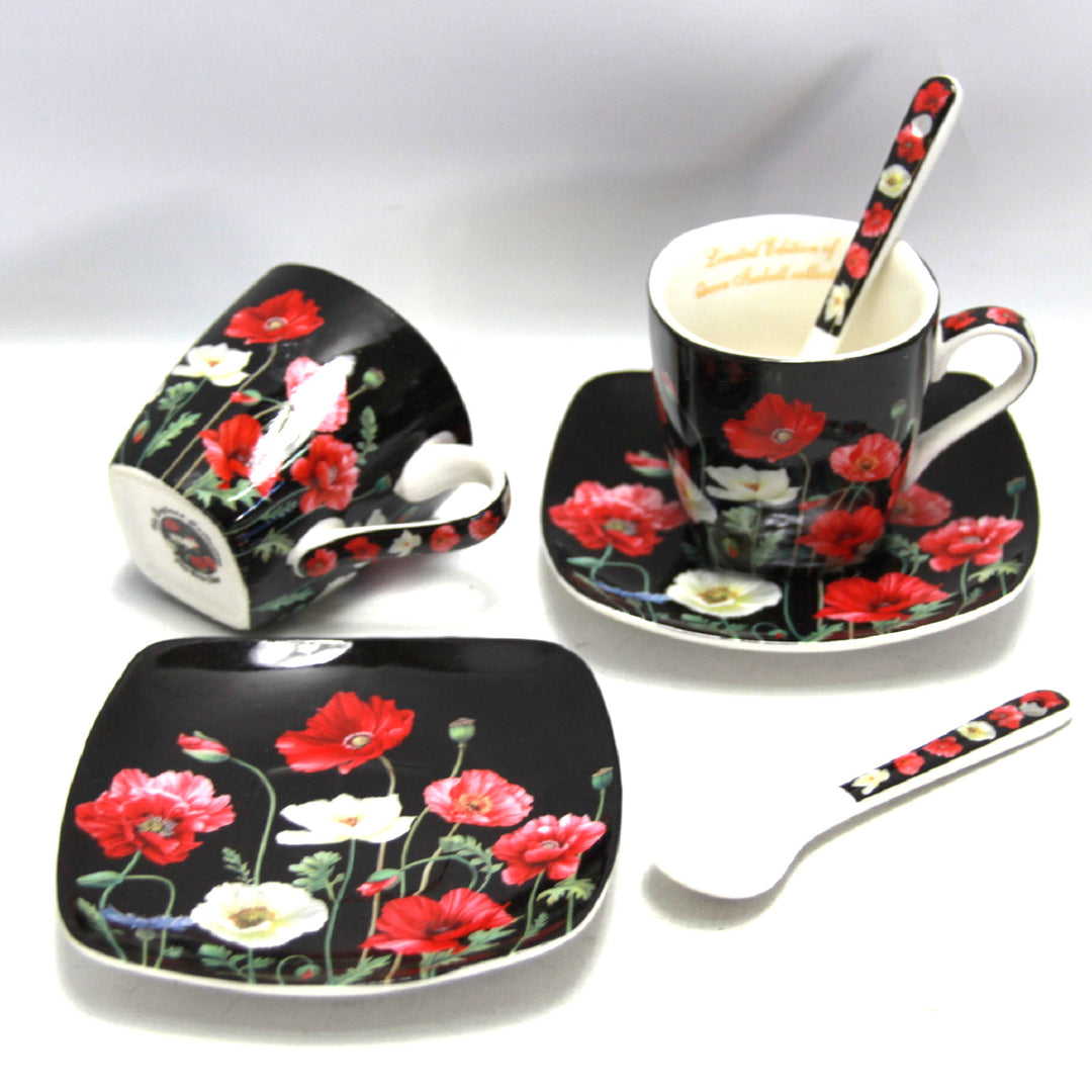 Espresso cups porcelain set with plates Queen Isabell W9PB06-09510