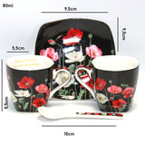 Espresso cups porcelain set with plates Queen Isabell W9PB06-09510
