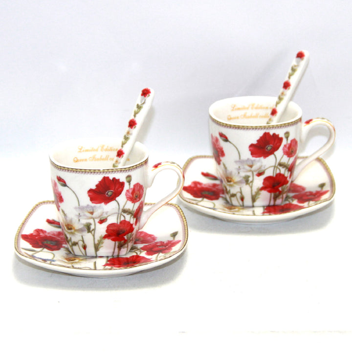 Espresso cups porcelain set with plates Queen Isabell W9PWH06-09596