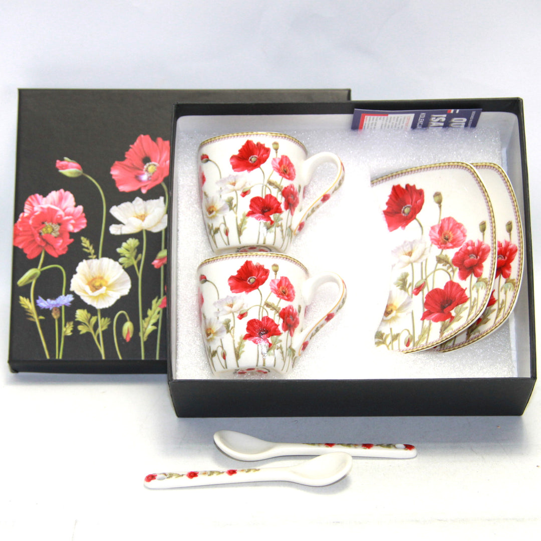 Espresso cups porcelain set with plates Queen Isabell W9PWH06-09596