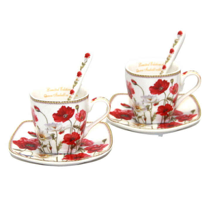 Espresso cups porcelain set with plates Queen Isabell W9PWH06-09596