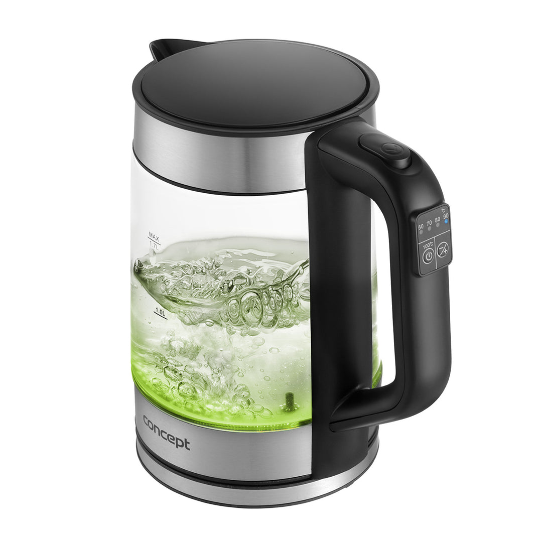 Concept Glass Electric Kettle 1.7L Temperature Control Keep Warm Function 2200W