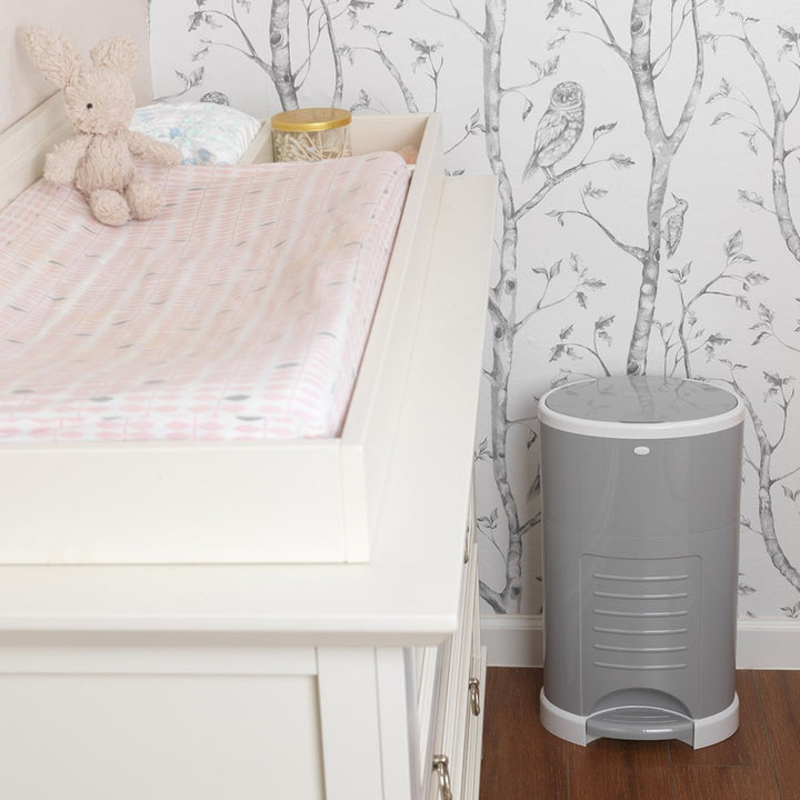 Korbell Nappy Disposal Bin 16L Grey Odour Free Disposal System Nursery Home