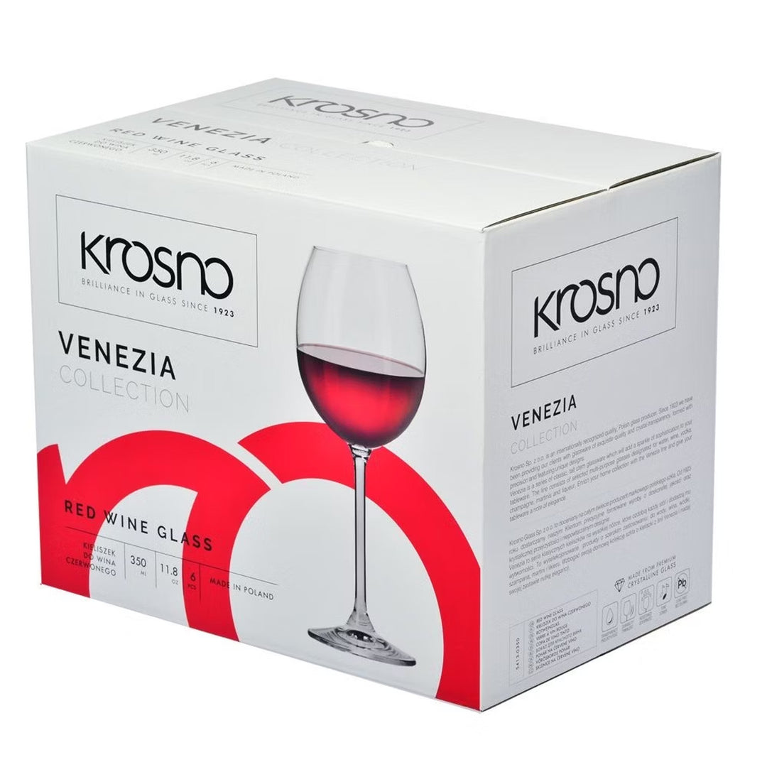 Venezia red wine glasses 350 ml Krosno Glass (set of 6 pcs)