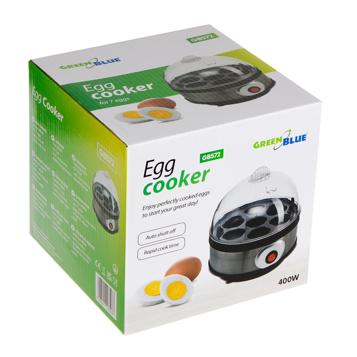 GreenBlue automatic egg cooker, 400W power, up to 7 eggs, measuring cup, 220-240V~, 50 Hz, GB572