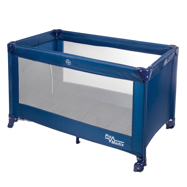 Promedix travel crib,125x65x74cm, blue, casters, protective cover, PR-803 B