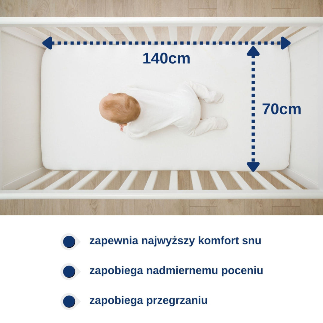 Bileog uiscedhíonach Snibbs, bán, 70x140 cm, T-SNI-10024