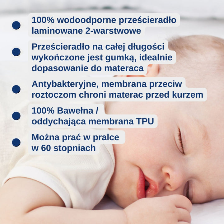 Bileog uiscedhíonach Snibbs, bán, 70x140 cm, T-SNI-10024