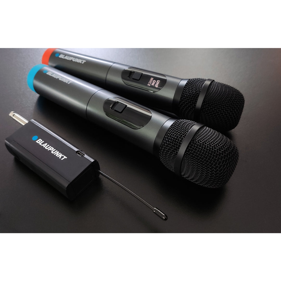 Blaupunkt WM60UDB Wireless dual microphone set with UHF frequency, 16 channels, 30 m range, ergonomic design