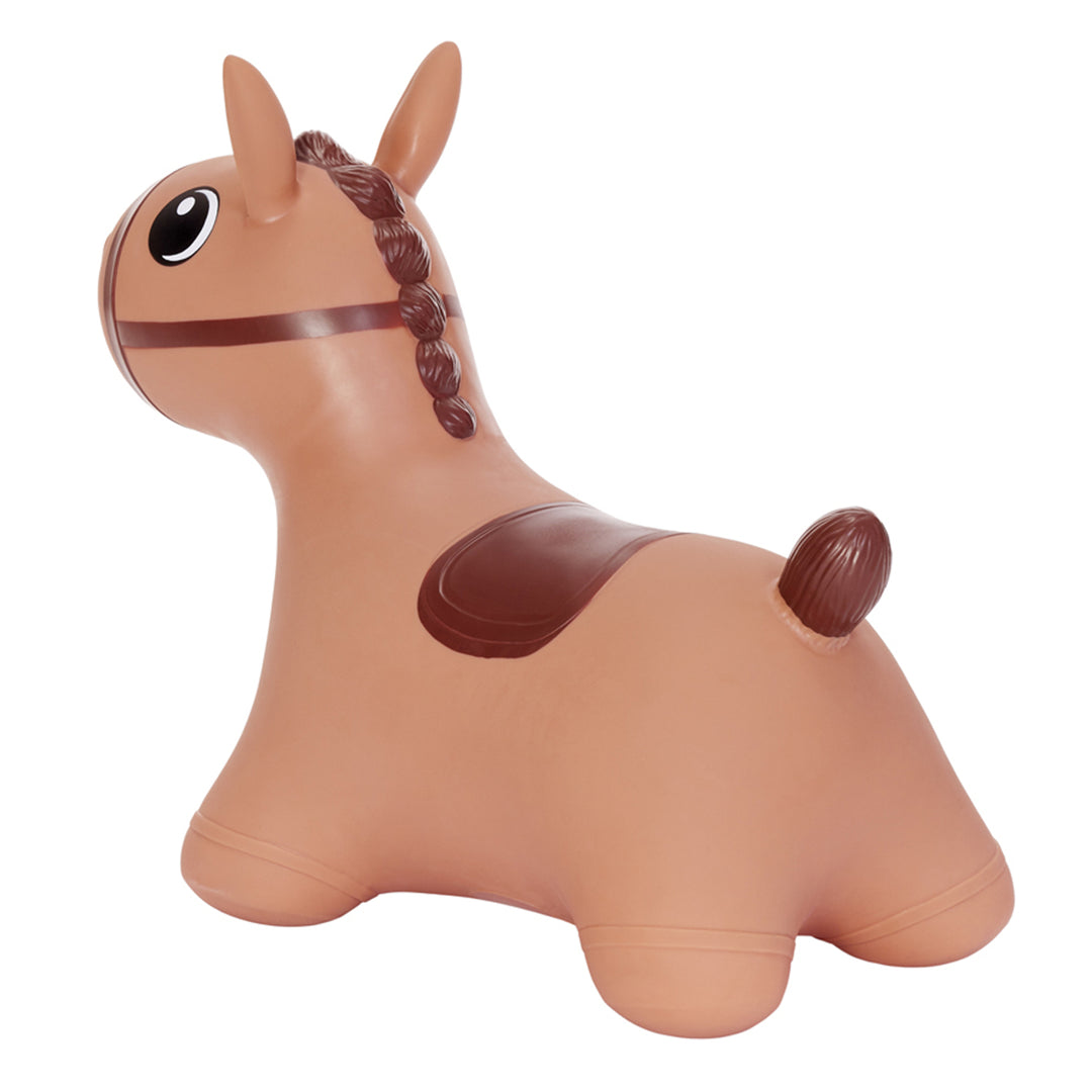 Hoppimals rubber jumper, brown horse, pump, T-TFF-NN186