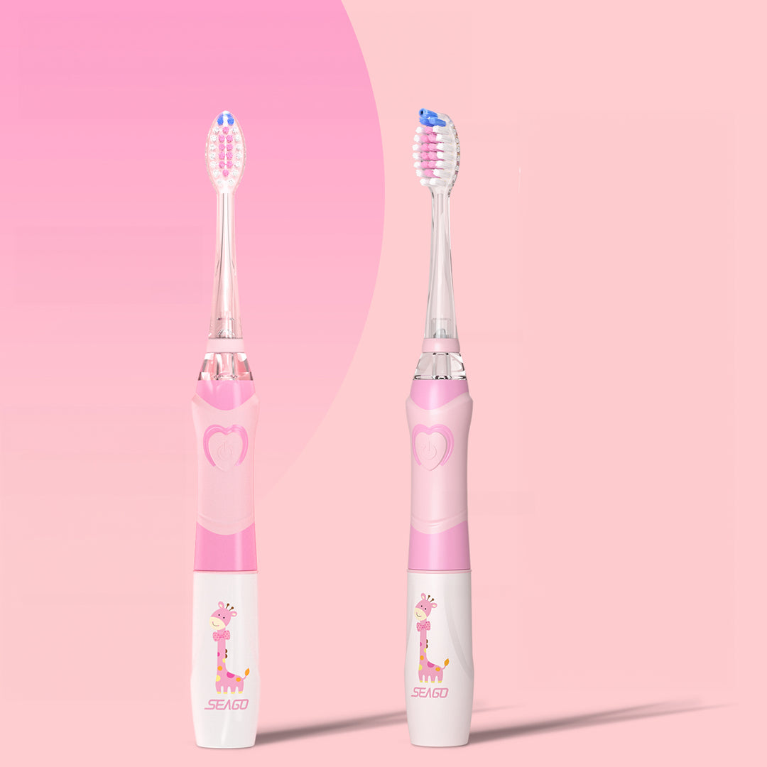 SEAGO children's sonic toothbrush, pink, 1xAAA 1.5V (not included), 3 tips, SG-977 Pink