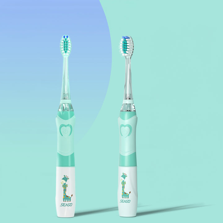 SEAGO children's sonic toothbrush, green, 1xAAA 1.5V (not included), 3 tips, SG-977 Green