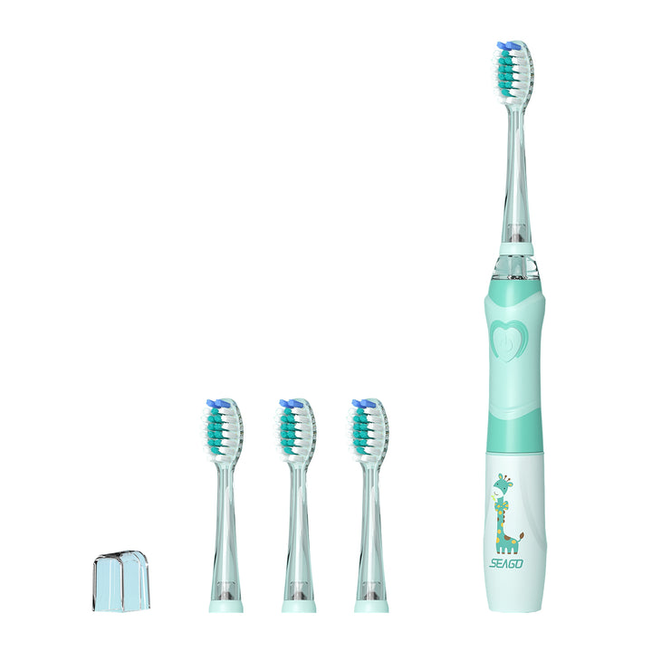 SEAGO children's sonic toothbrush, green, 1xAAA 1.5V (not included), 3 tips, SG-977 Green