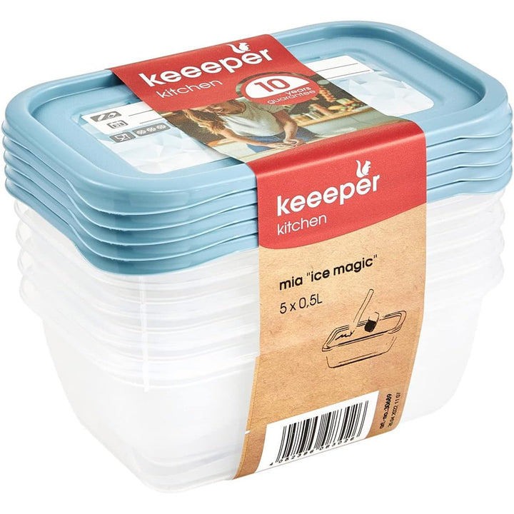 Set of 5 500 ml Mia Magic Ice food containers Keeeper