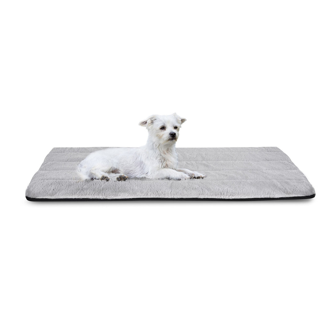 Dog bed, non-slip, imitation rabbit fur, 100x70 cm, grey, MATARABBIT100/70SZA