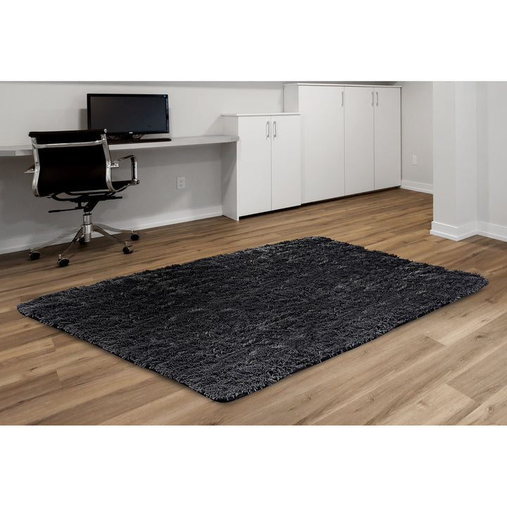 Plush carpet, short pile, non-slip, 160 x 220 cm, black, DYWSHA120/160CZA