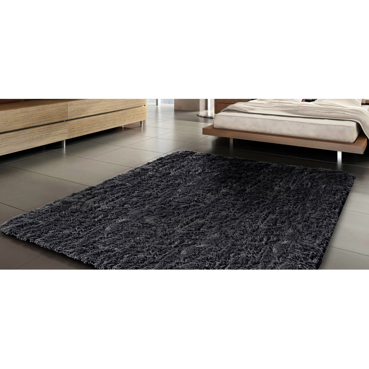 Plush carpet, short pile, non-slip, 160 x 220 cm, black, DYWSHA120/160CZA