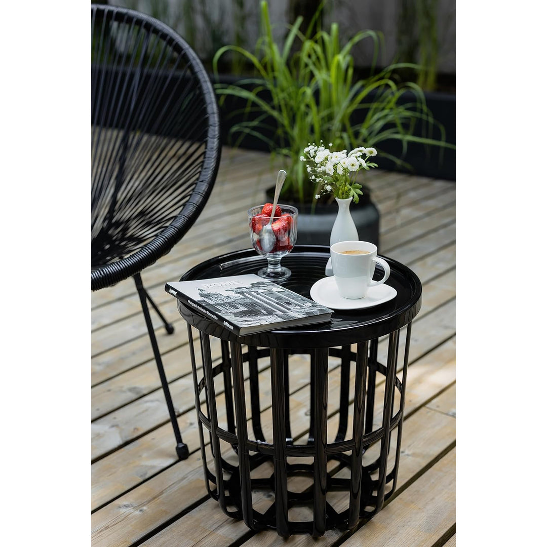 Branq Round Table with Storage Basket 40 x 40 x 40 cm