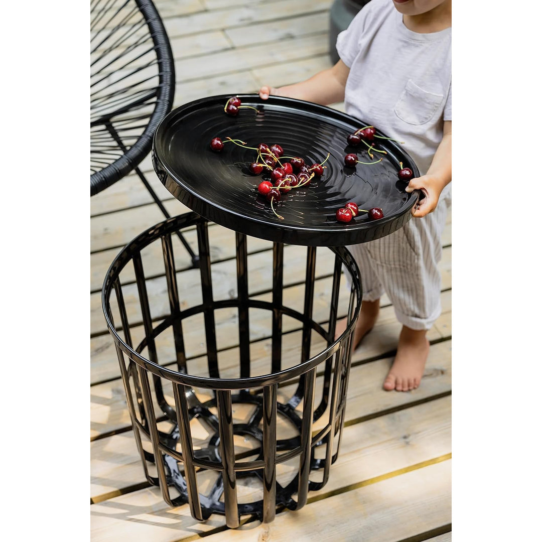 Branq Round Table with Storage Basket 40 x 40 x 40 cm