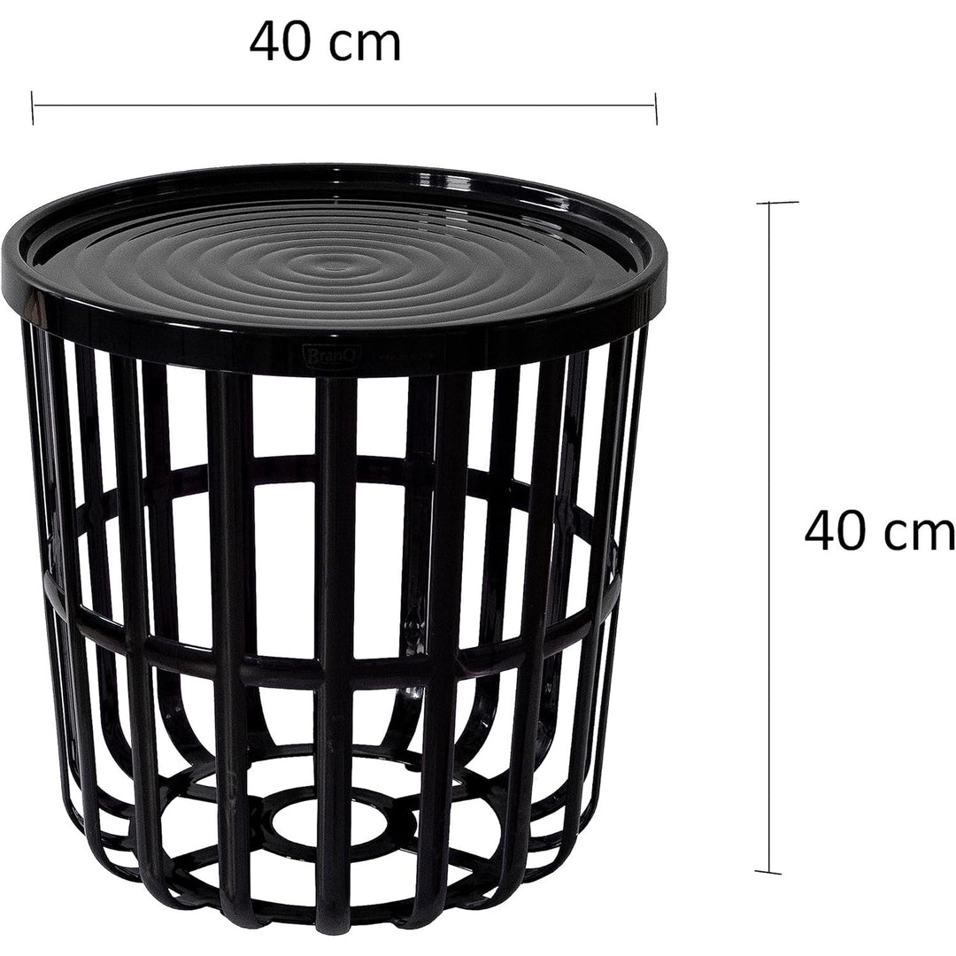 Branq Round Table with Storage Basket 40 x 40 x 40 cm