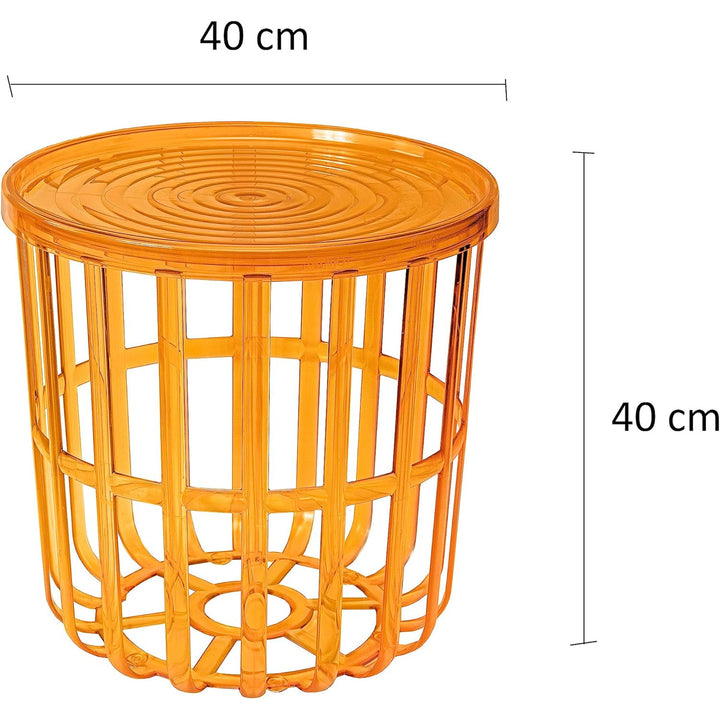 Branq Round Table with Storage Basket 40 x 40 x 40 cm