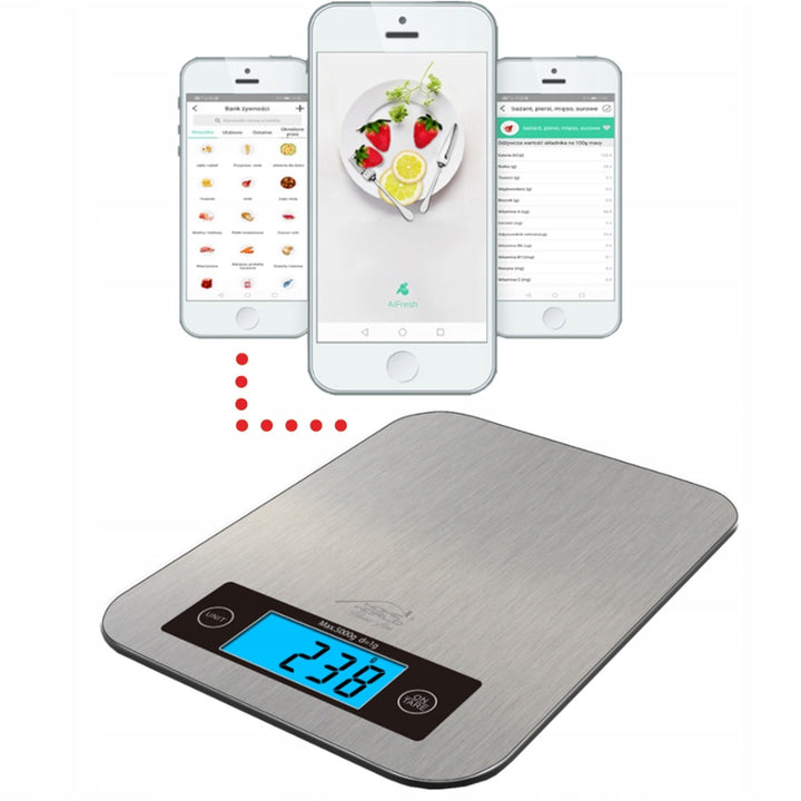 TECH-MED Kitchen Scale, Diet Scale, Bluetooth, 5kg, HW-FIT022