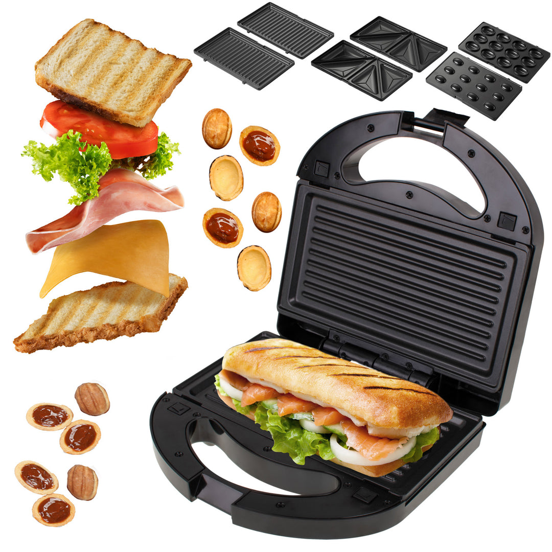 3in1 Multifunctional Baking Device 1000W Panini Sandwich Oreshki Interchangeable Plates