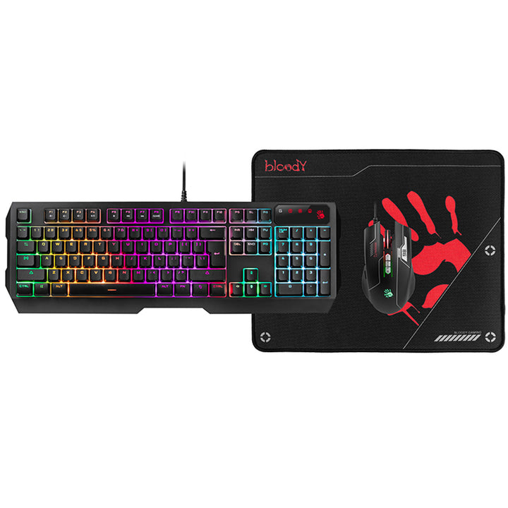 A4TECH BLOODY USB B1700 Bloody Keyboard + Mouse + Mousepad Bundle Set