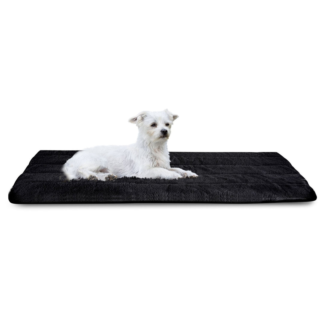 Dog bed, non-slip, imitation rabbit fur, 80x60 cm, black, MATARABBIT80/60CZA