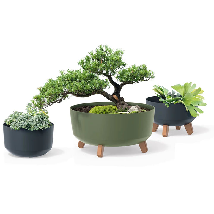 Prosperplast DGRL200-5615C Flower Pot Planter with Legs 3L Modern Decorative Round