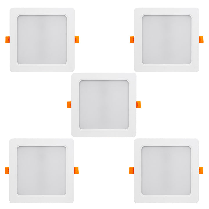 Maclean MCE374 S 5x LED ceiling panel, flush mounted SLIM, 18W, Neutral White 4000K, 170*170*26mm, 1900lm