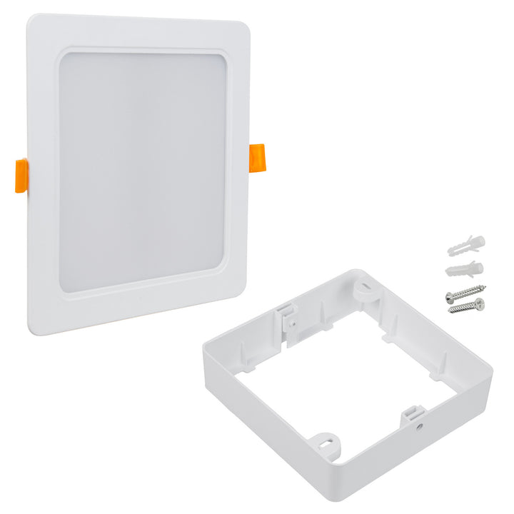 Maclean MCE374 S LED ceiling panel, flush-mounted SLIM, 18W, Neutral White 4000K, 170*170*26mm, 1800lm + Maclean MCE379 S surface adapter