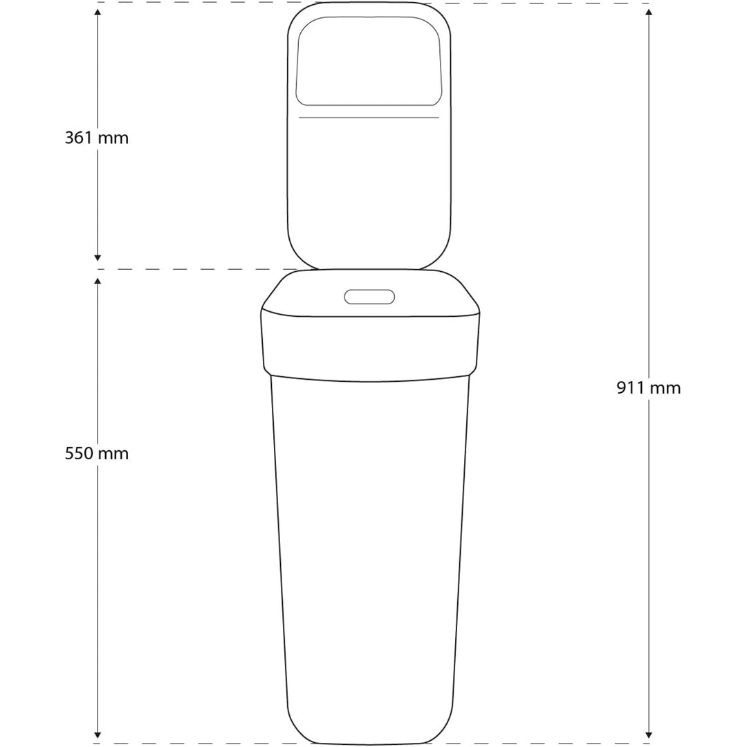 Curver Ready To Collect Line Rubbish Bin Trash Garbage Can, for Segregation, 30 liters, White