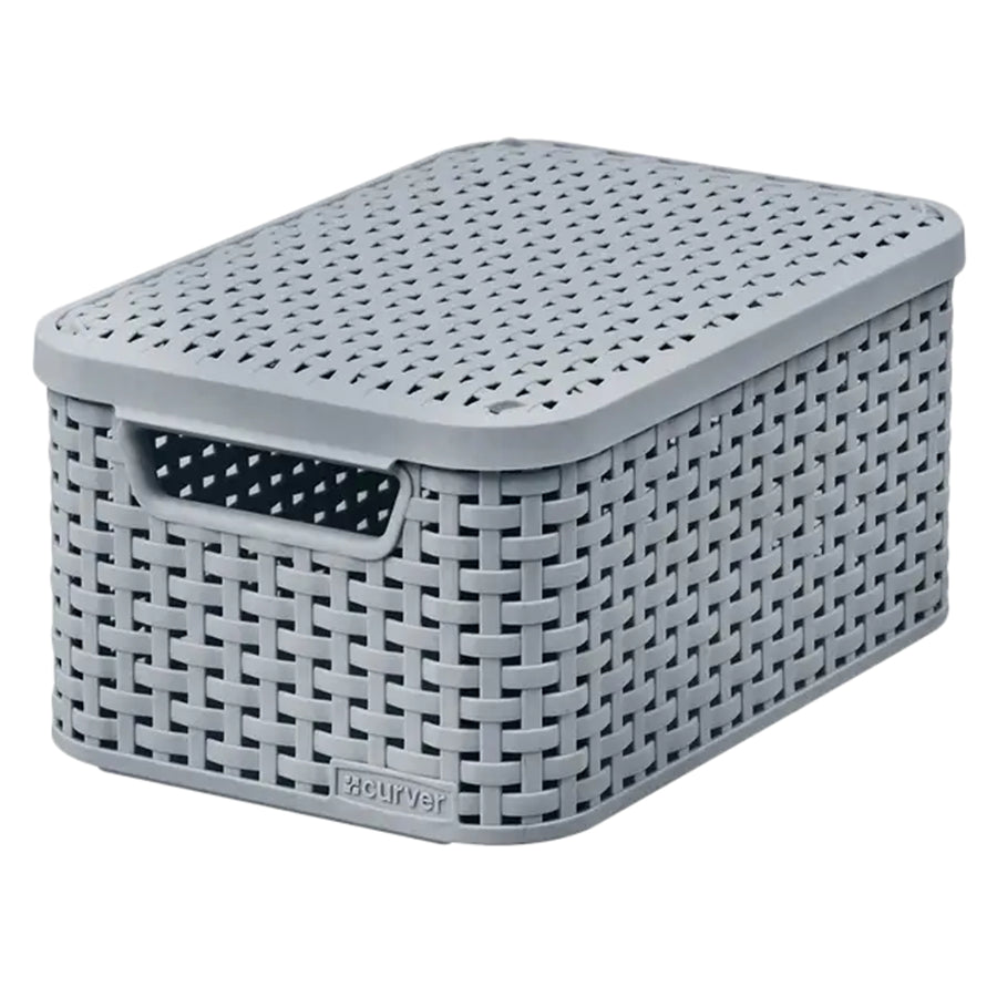 Curver basket with lid, multipurpose, 6 liters, light gray, Style S