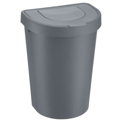 Plast Team Seattle Swing rubbish bin trash can, swing lid, grey, 25 l