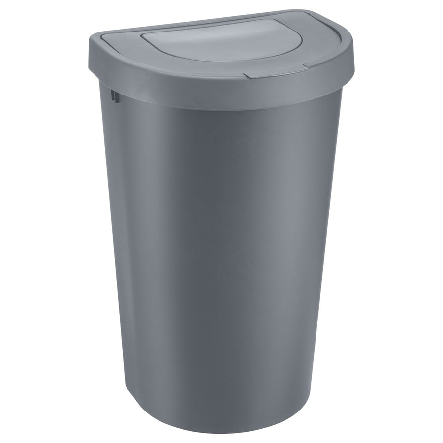 Plast Team Seattle Swing rubbish bin trash can, swing lid, gray, 45 l