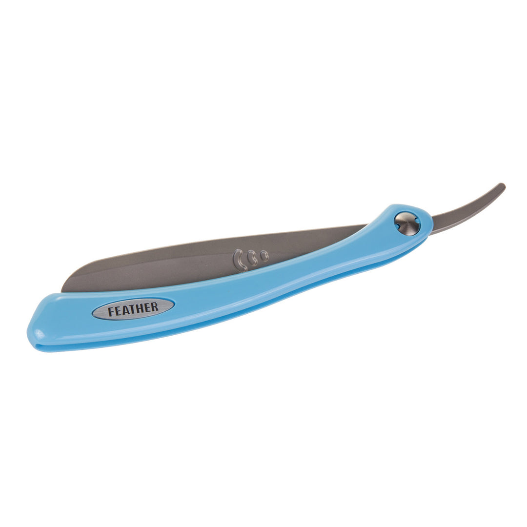 Feather Professional Artist Club razor, razor blade, blue handle