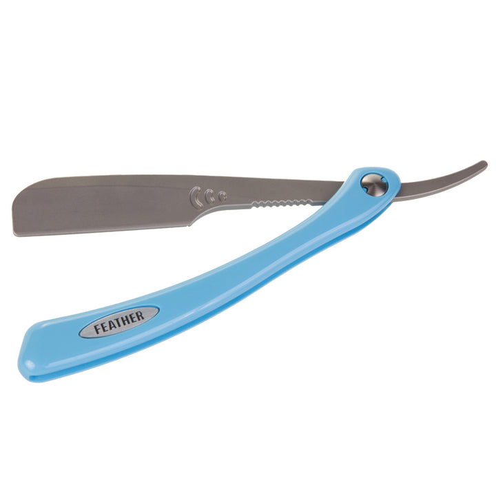 Feather Professional Artist Club razor, razor blade, blue handle