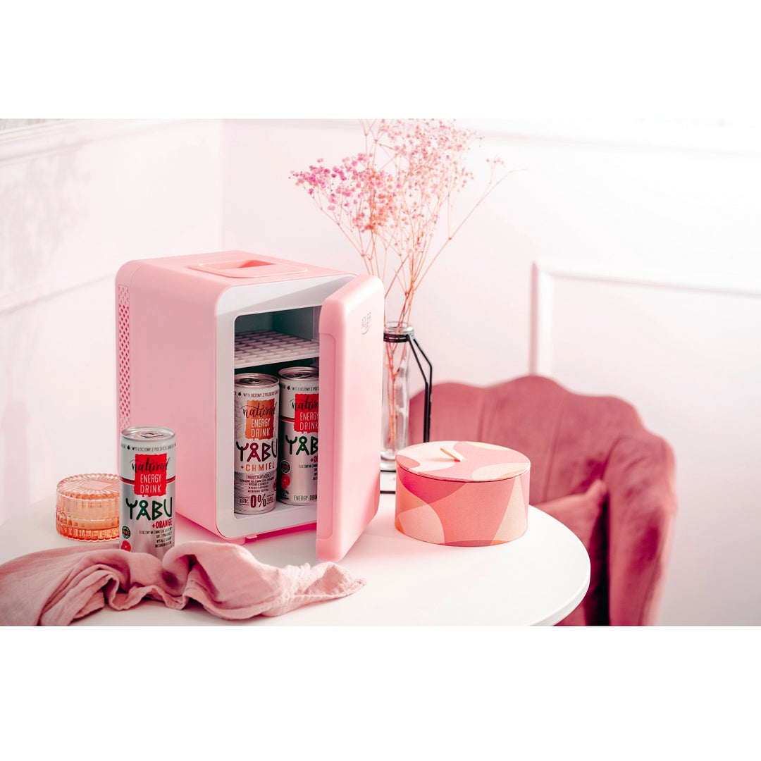 Adler AD 8084 portable refrigerator, cooling and heating, for home and car, 4L, pink