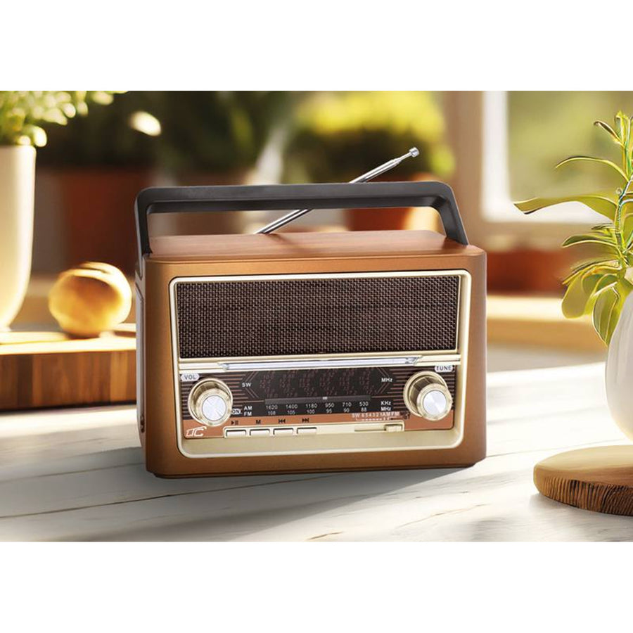 LTC LXLTC118UBT Portable Radio FM AM SW Bluetooth Rechargeable USB Telescopic Antenna Retro Vintage