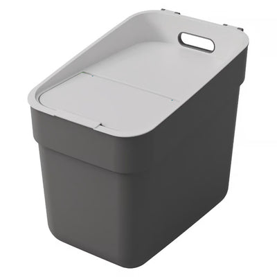 Curver Ready To Collect Line Rubbish Bin Trash Garbage Can, for Segregation, 20 liters, Dark Grey